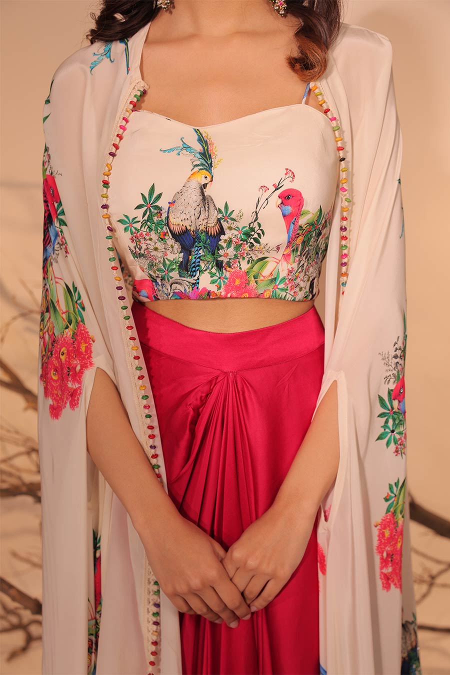 Off-White Parinda Printed Cape Set
