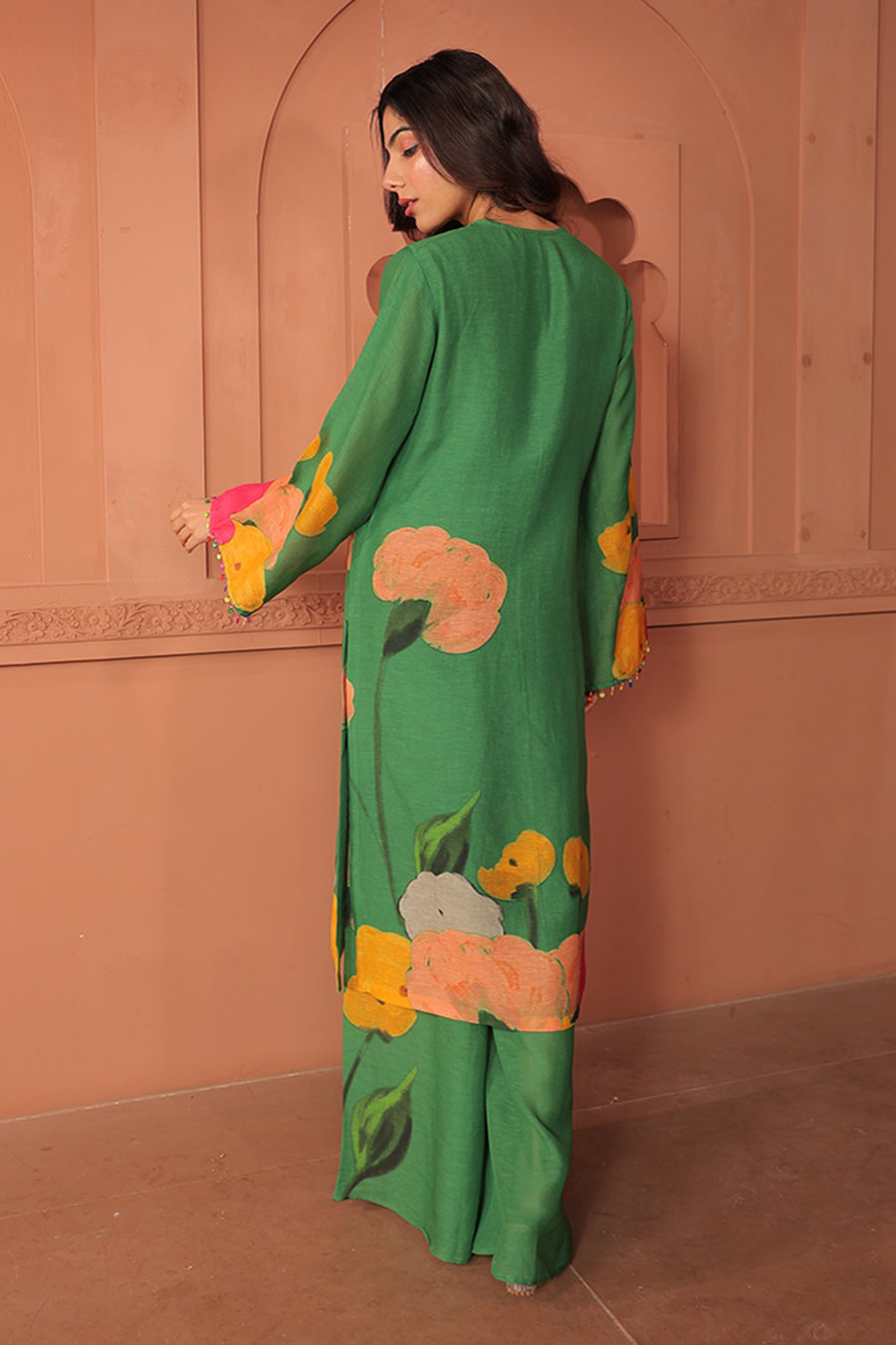 Green Pankhudi Printed Kurta & Pant Set