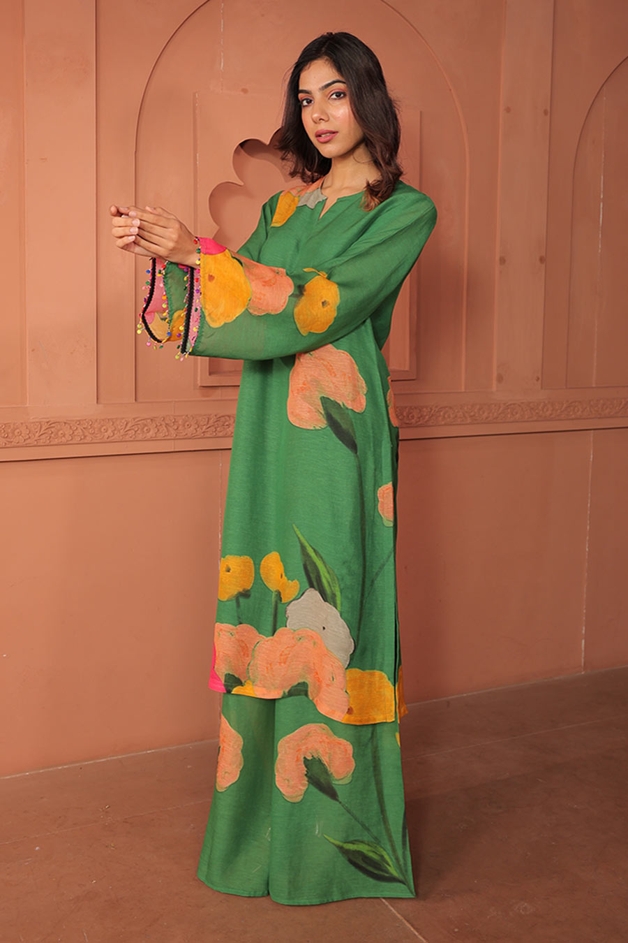 Green Pankhudi Printed Kurta & Pant Set