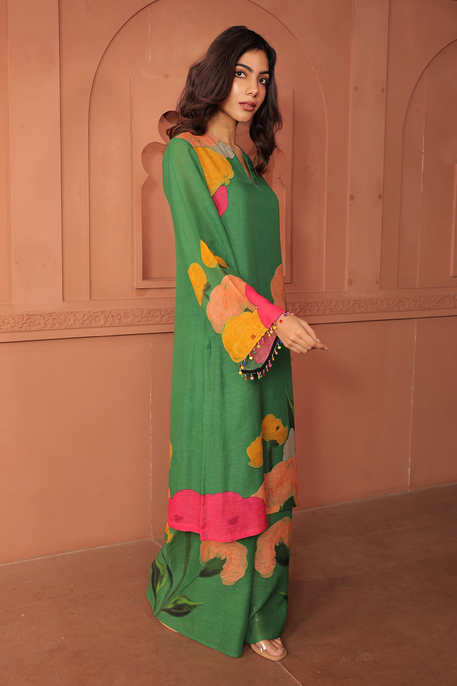 Green Pankhudi Printed Kurta & Pant Set