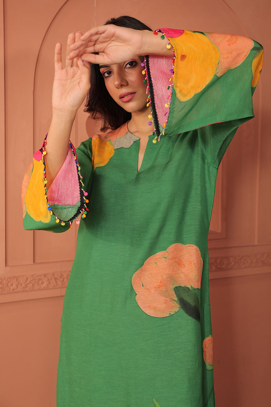 Green Pankhudi Printed Kurta & Pant Set