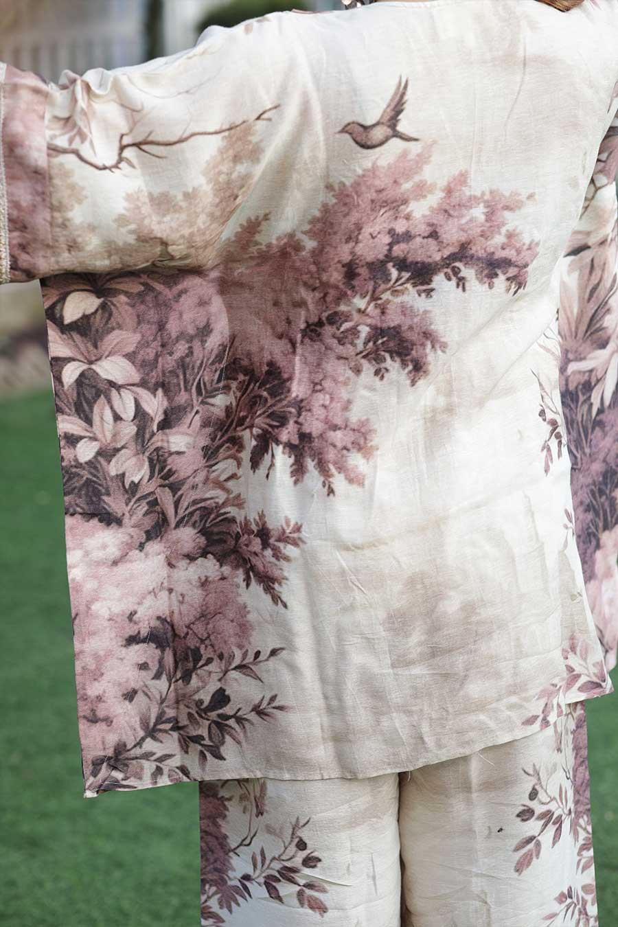 Pale Pink Vanya Embellished Kaftan & Palazzo Set