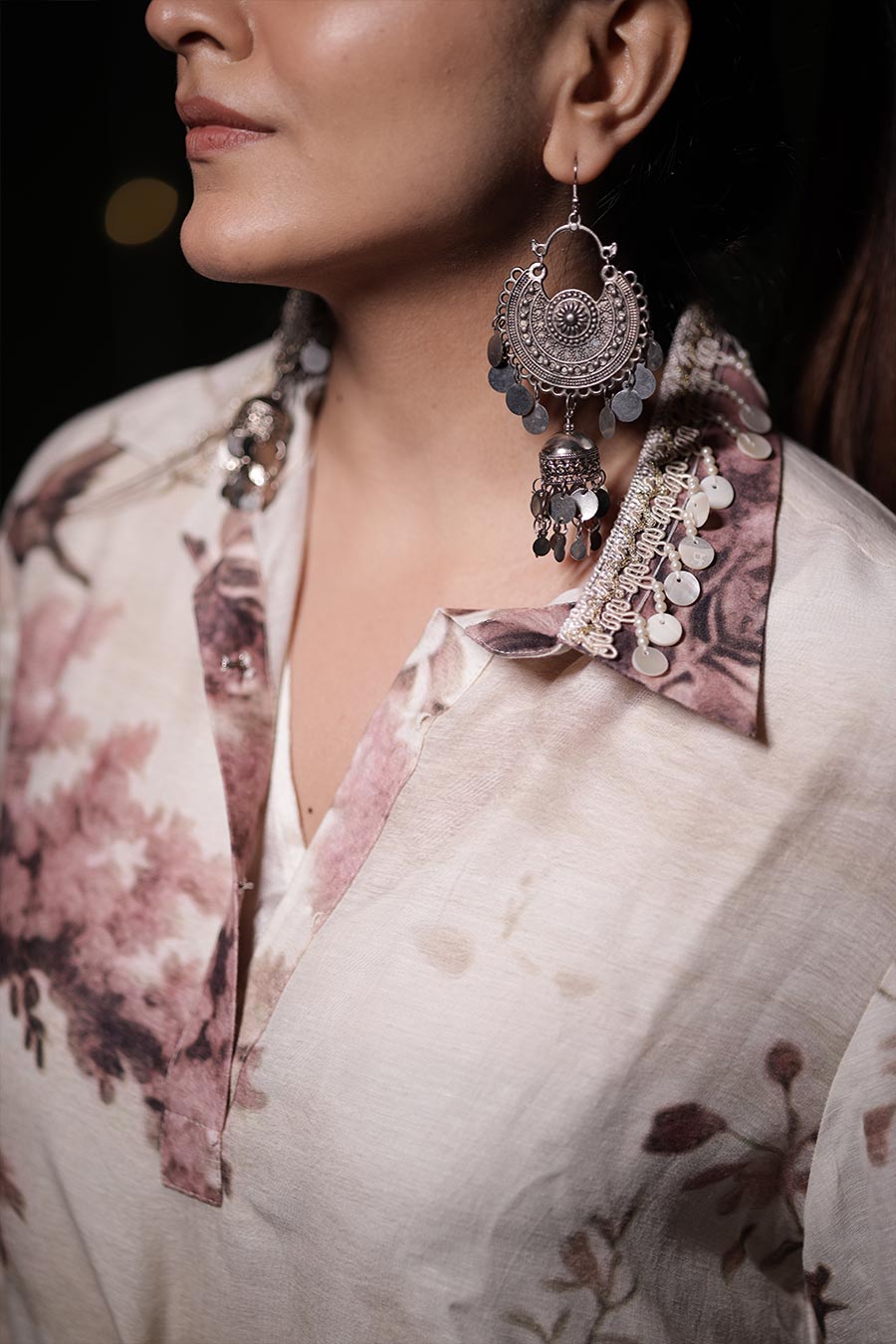 Pale Pink Vanya Embellished Tunic & Palazzo Set