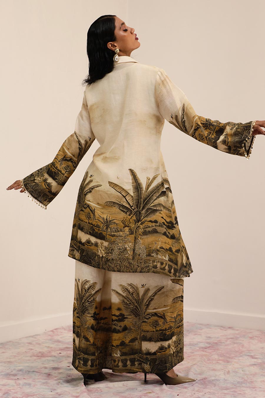 Off-White Vanya Embellished Tunic & Palazzo Set