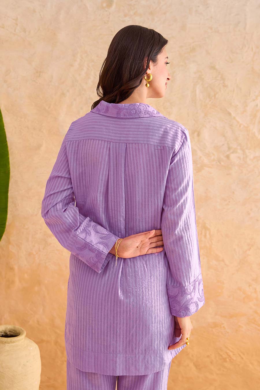 Lilac Wisteria Vine Embroidered Co-Ord Set