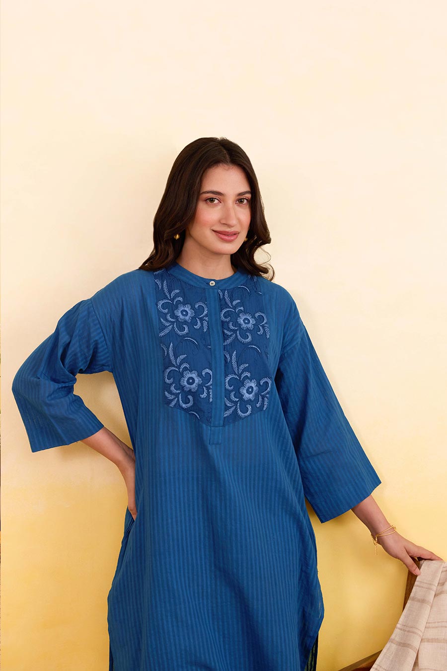 Blueberry Bloom Embroidered Co-Ord Set