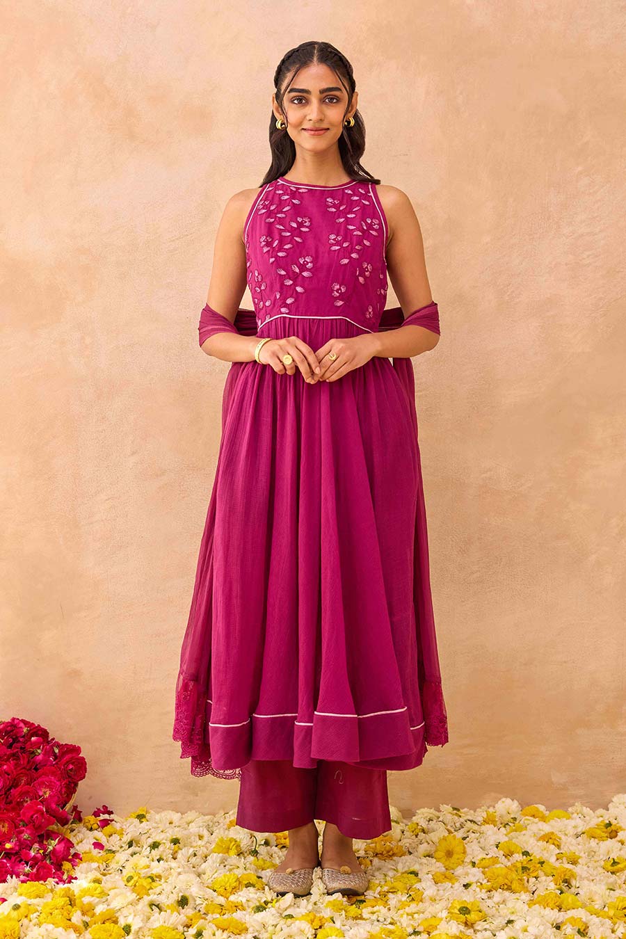 Magenta Berry Bash Embroidered Kurta Set