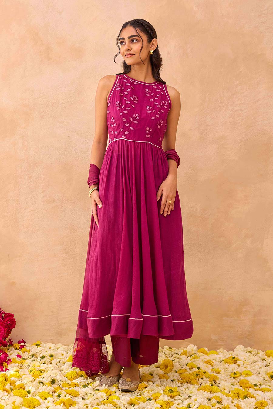 Magenta Berry Bash Embroidered Kurta Set