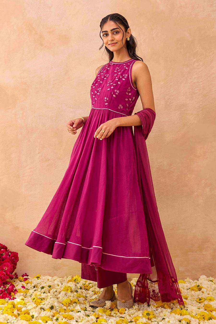Magenta Berry Bash Embroidered Kurta Set