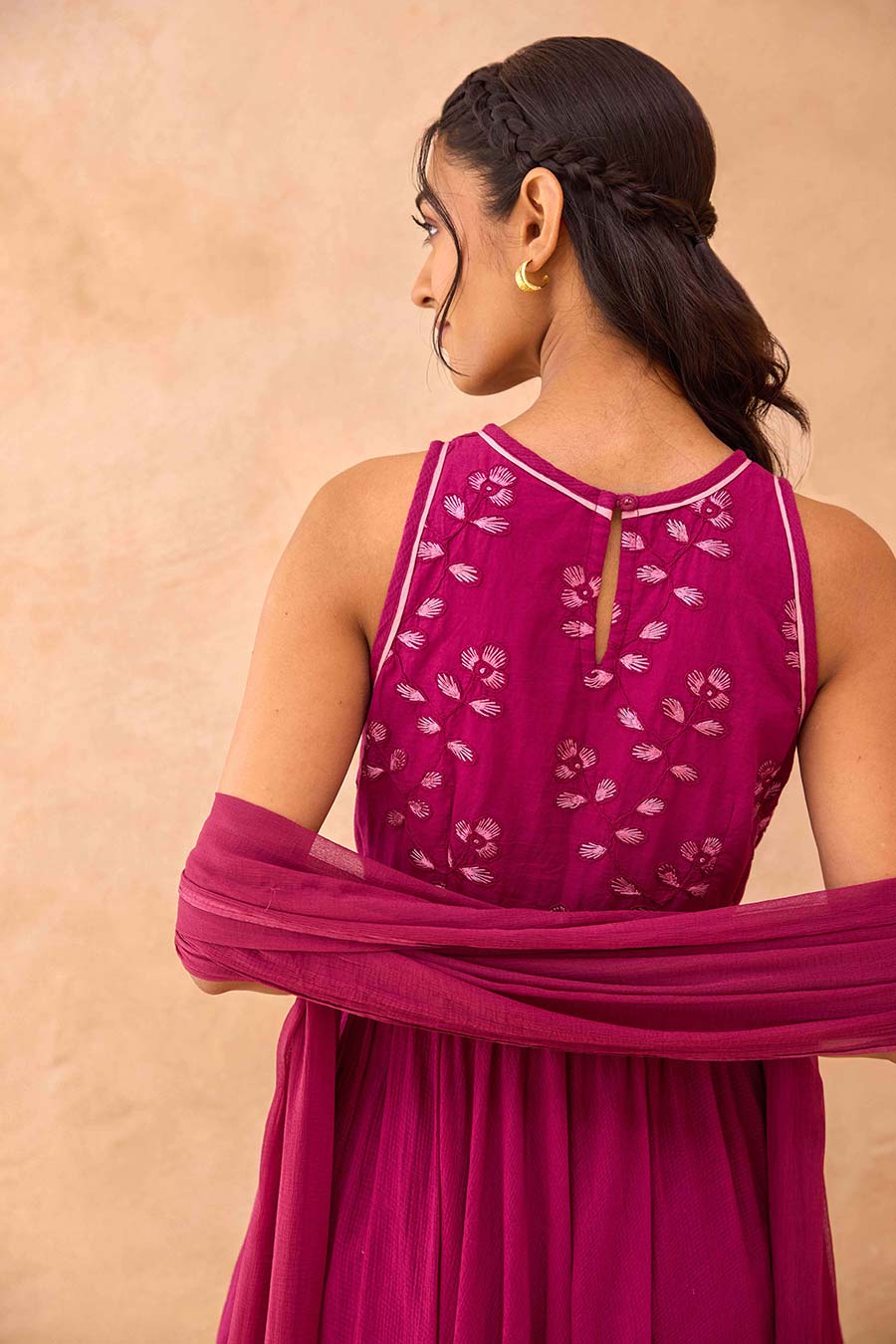 Magenta Berry Bash Embroidered Kurta Set