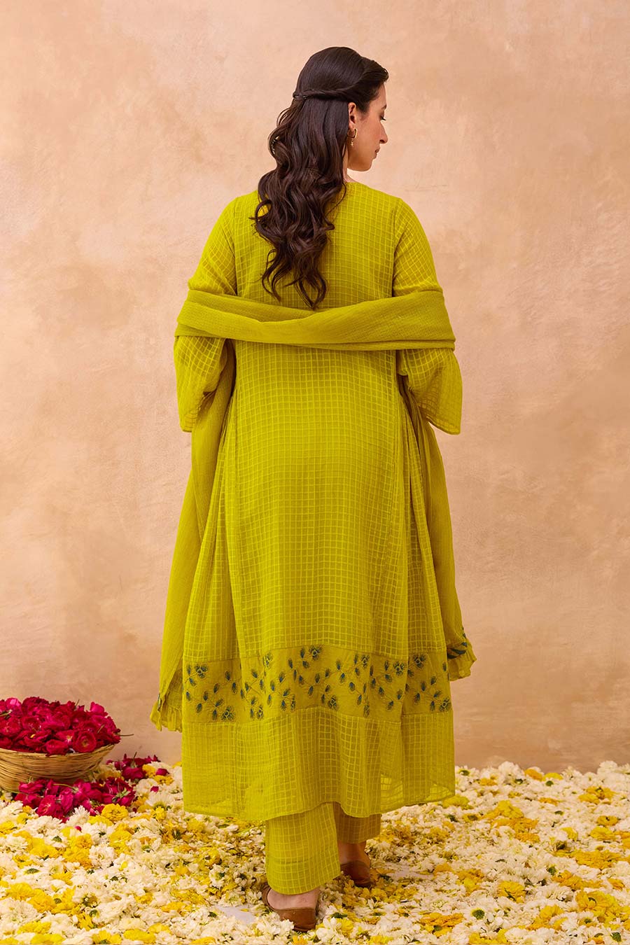 Green Amber Bloom Embroidered Kurta Set