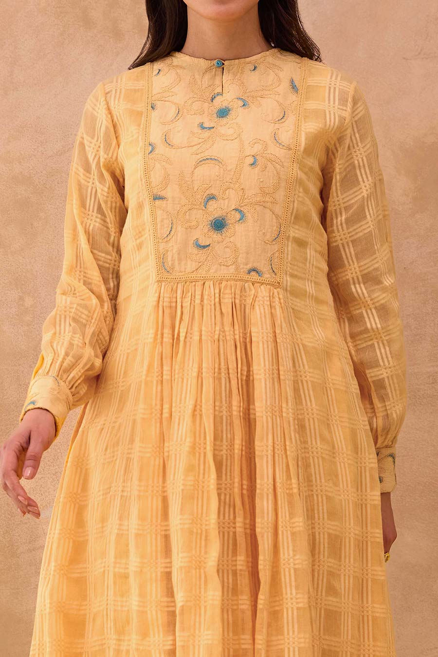 Marigold Bloom Embroidered Dress