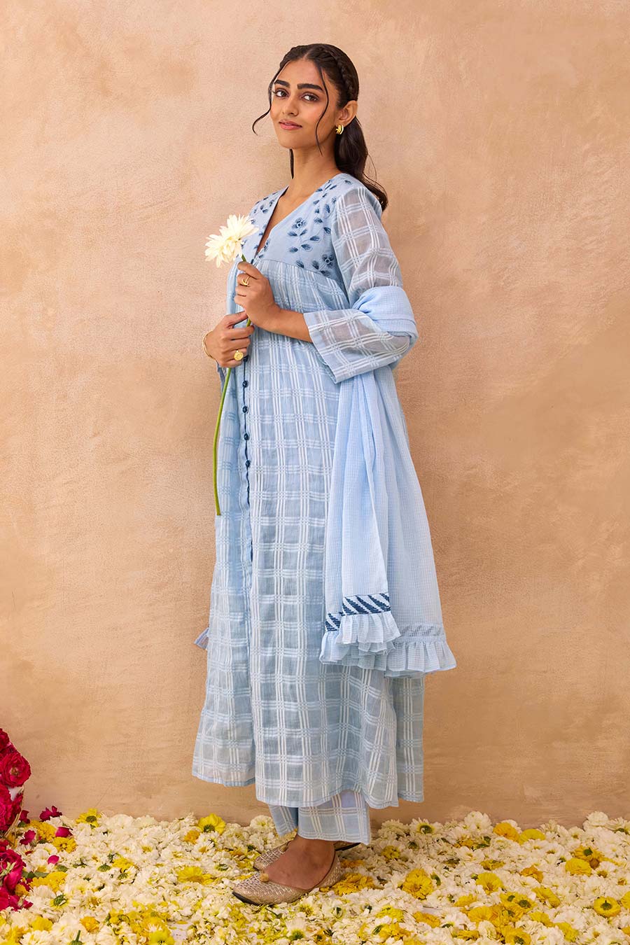 Blue Morning Mist Embroidered Kurta Set