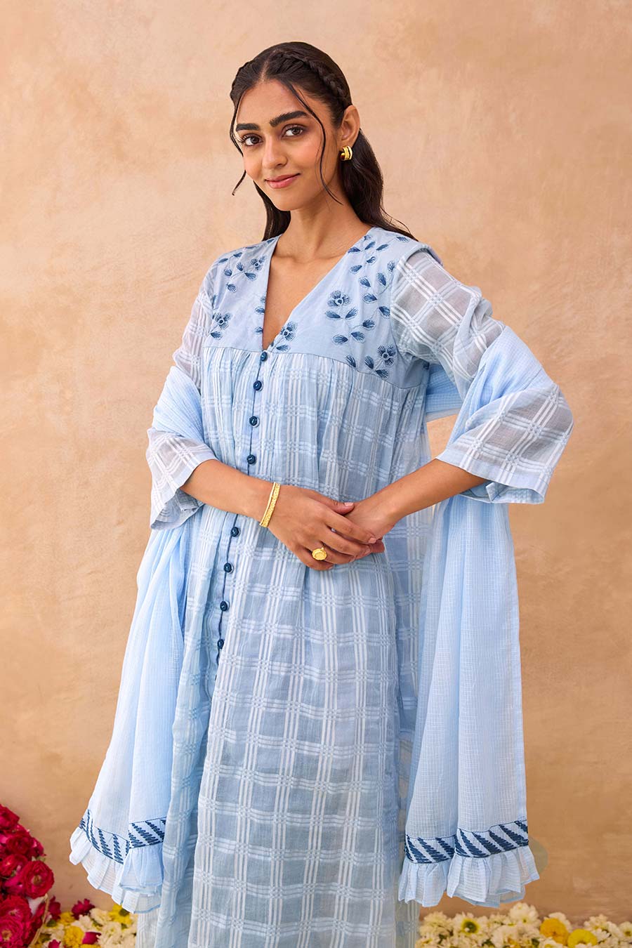 Blue Morning Mist Embroidered Kurta Set