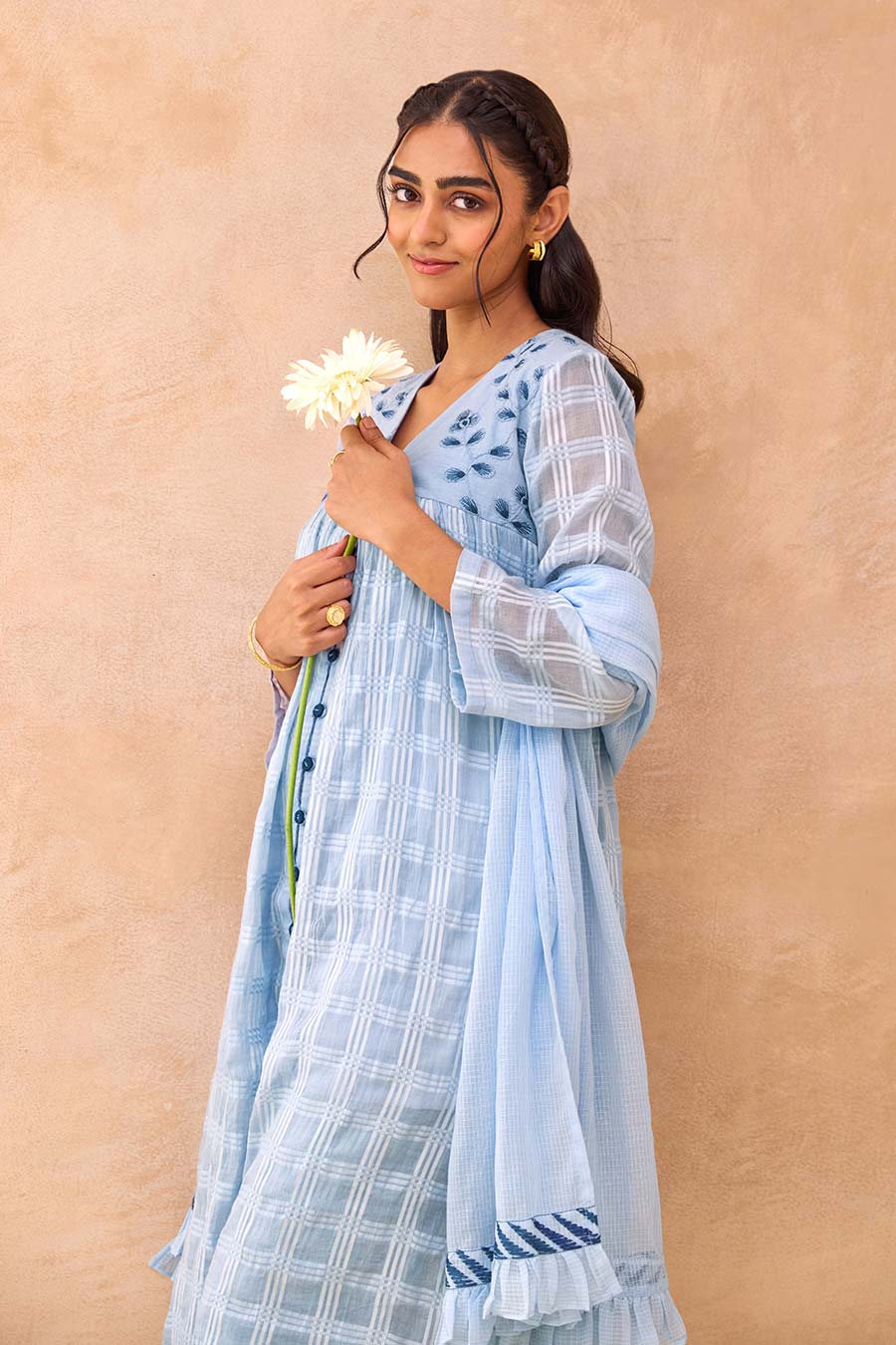 Blue Morning Mist Embroidered Kurta Set
