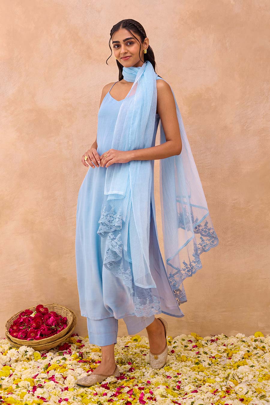 Blue Serene Sky Cotton Silk Kurta Set