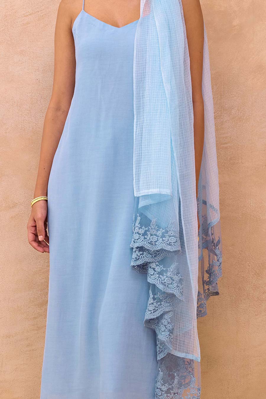 Blue Serene Sky Cotton Silk Kurta Set