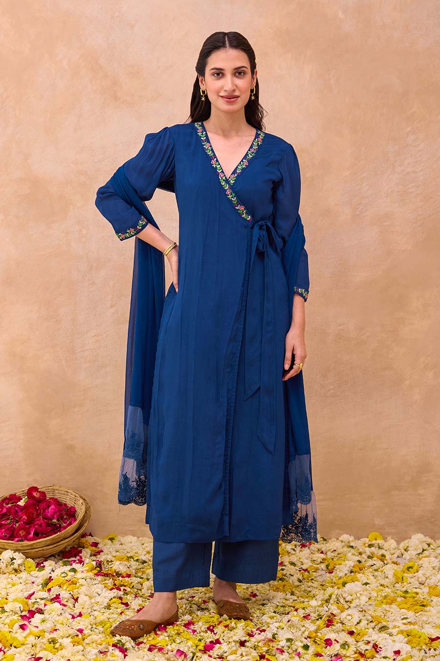 Blue Twilight Bloom Embroidered Kurta Set