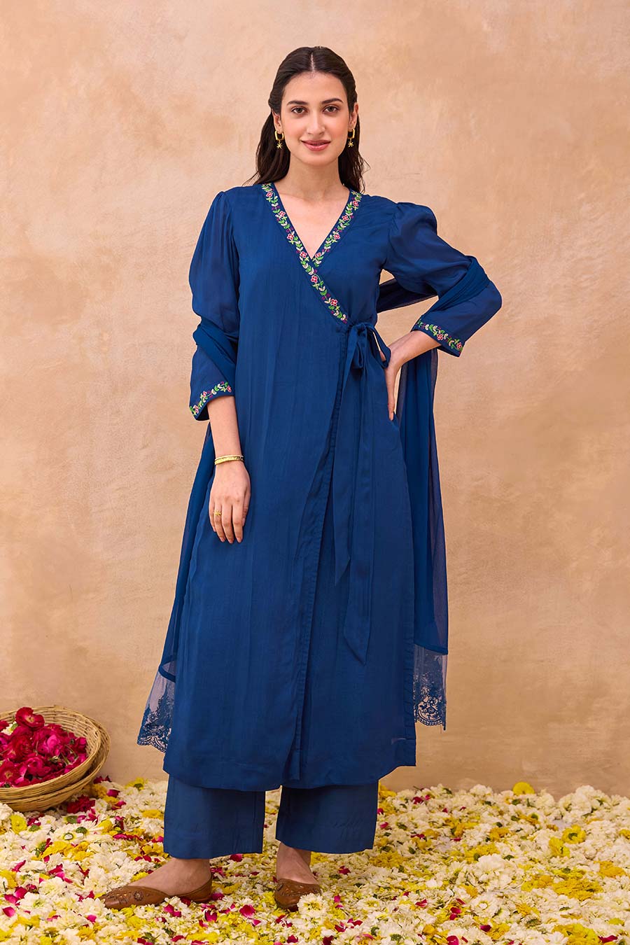 Blue Twilight Bloom Embroidered Kurta Set