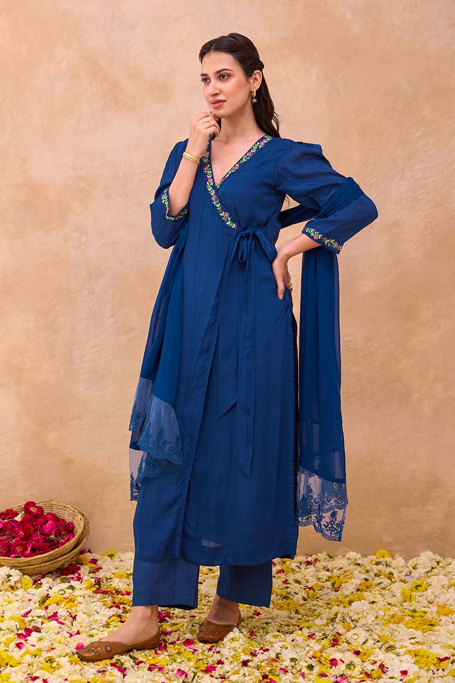 Blue Twilight Bloom Embroidered Kurta Set