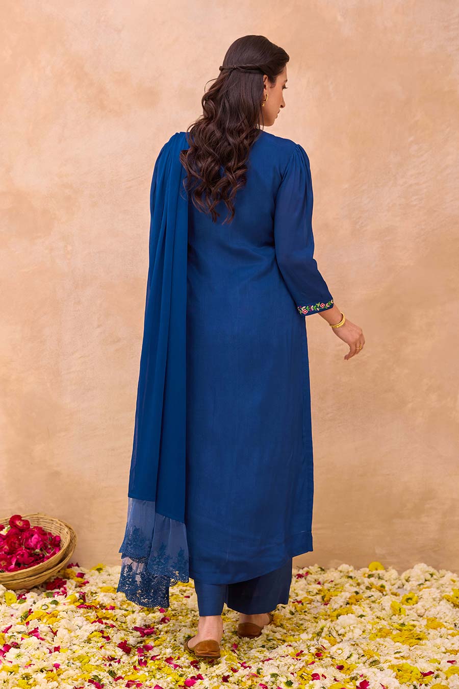 Blue Twilight Bloom Embroidered Kurta Set