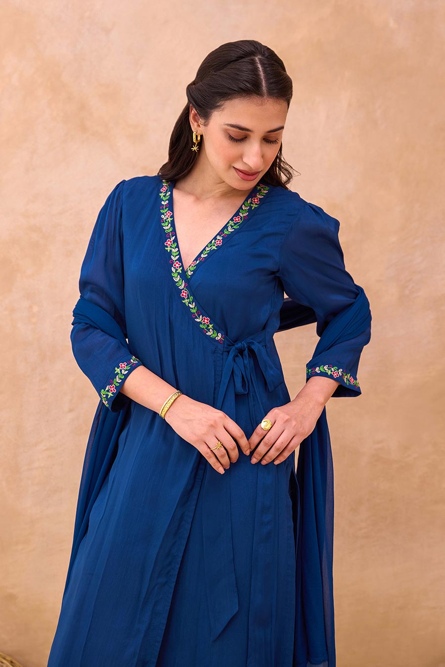 Blue Twilight Bloom Embroidered Kurta Set