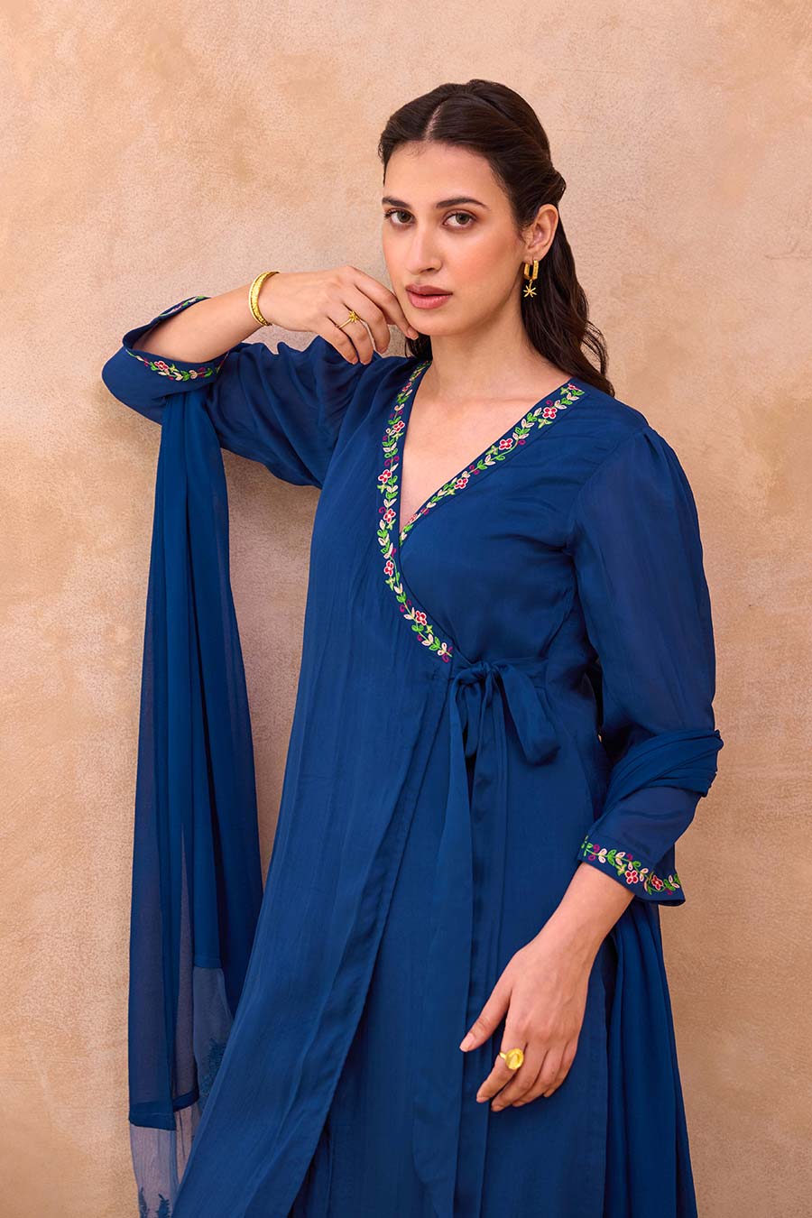 Blue Twilight Bloom Embroidered Kurta Set