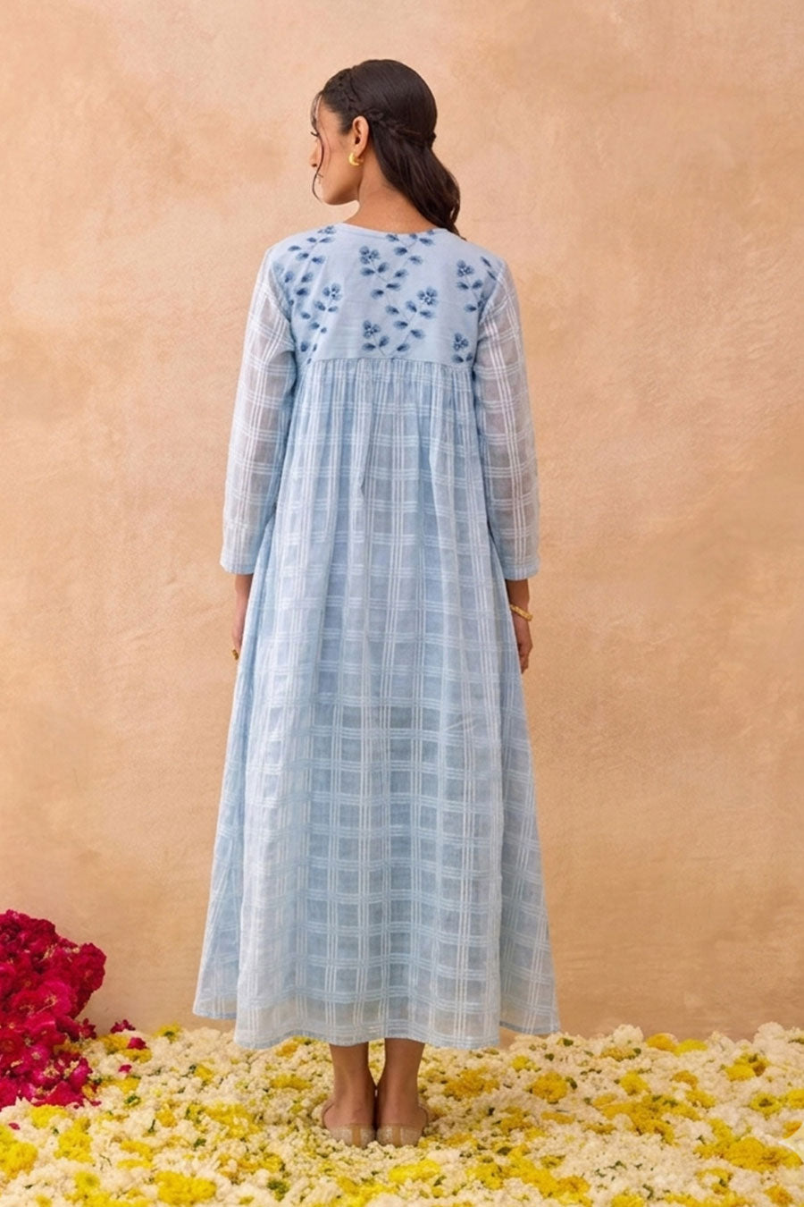 Blue Skyloom Embroidered Dress