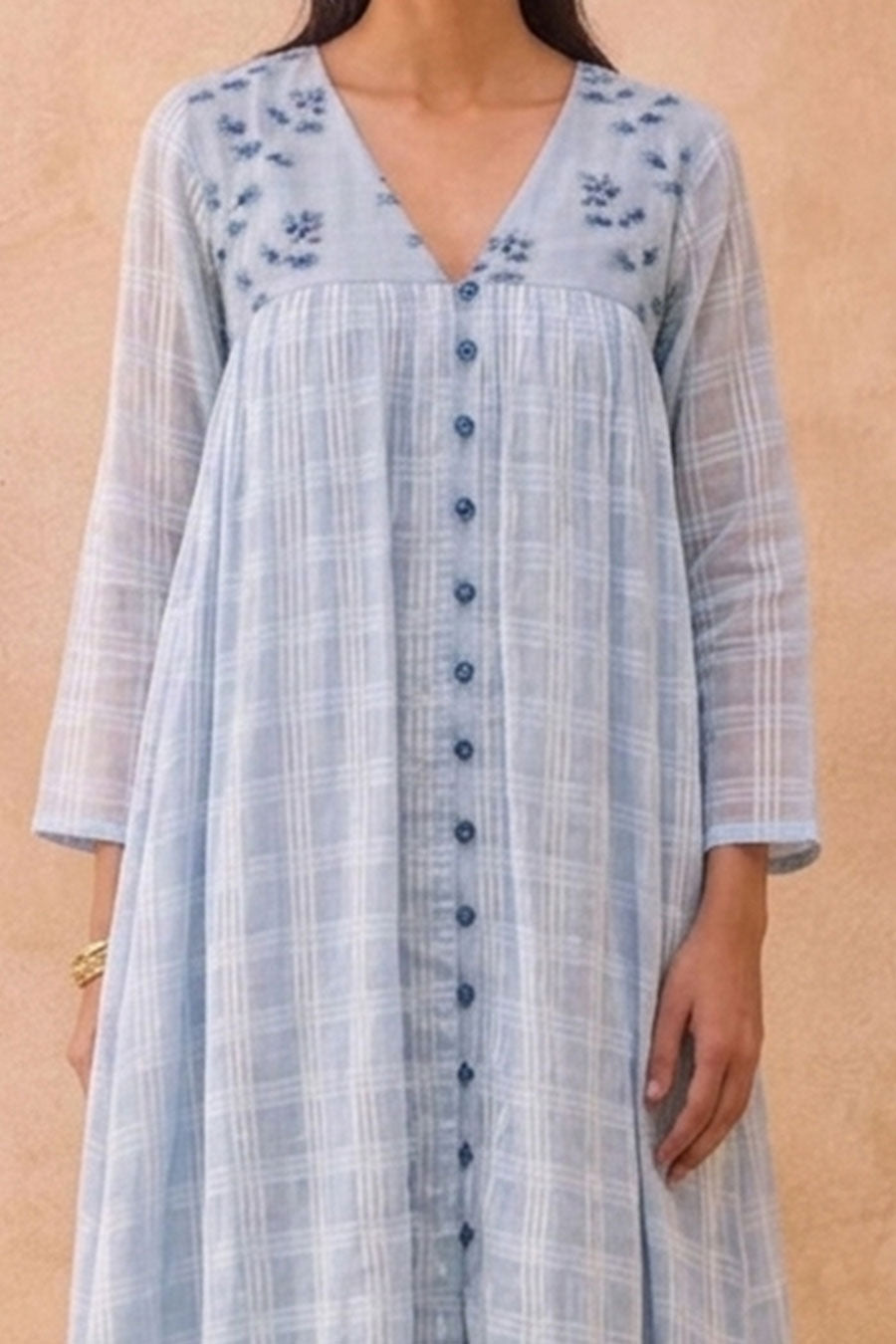 Blue Skyloom Embroidered Dress