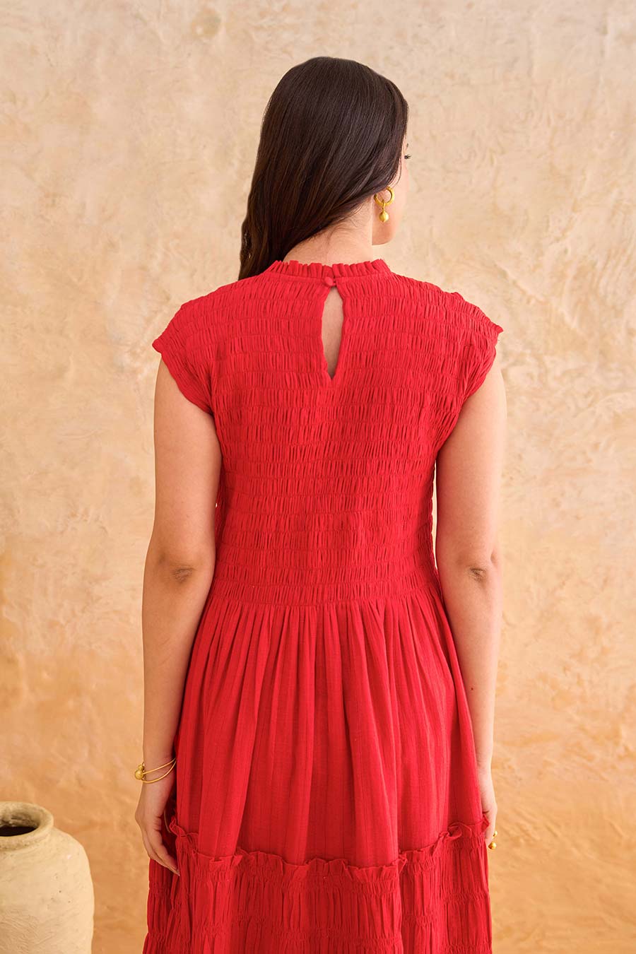 Poppy Red Breezy Tiered Maxi Dress