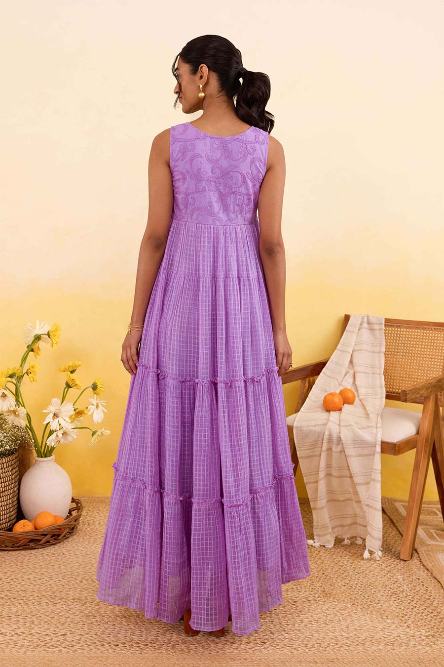 Lilac Breeze Embroidered Maxi Dress