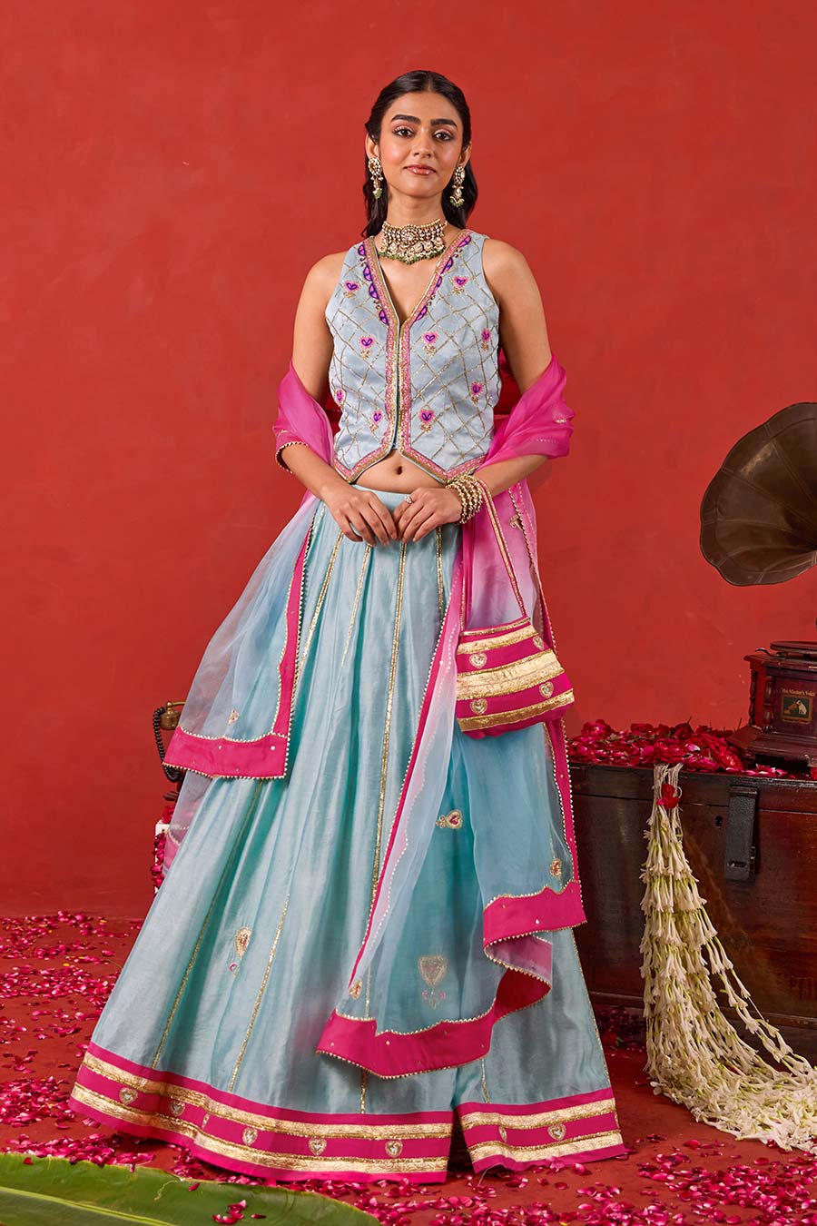 Aayat Blue Embroidered Lehenga Set