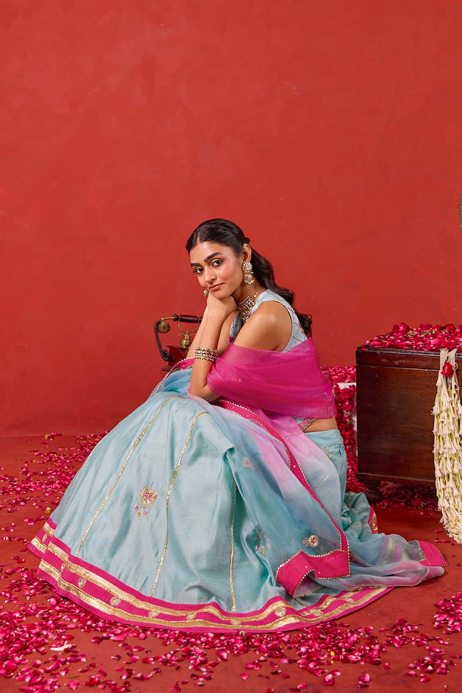 Aayat Blue Embroidered Lehenga Set