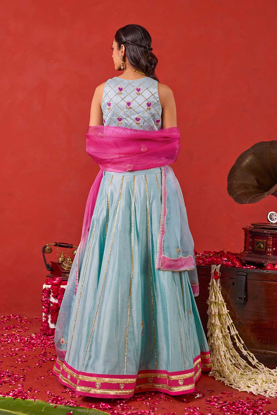 Aayat Blue Embroidered Lehenga Set