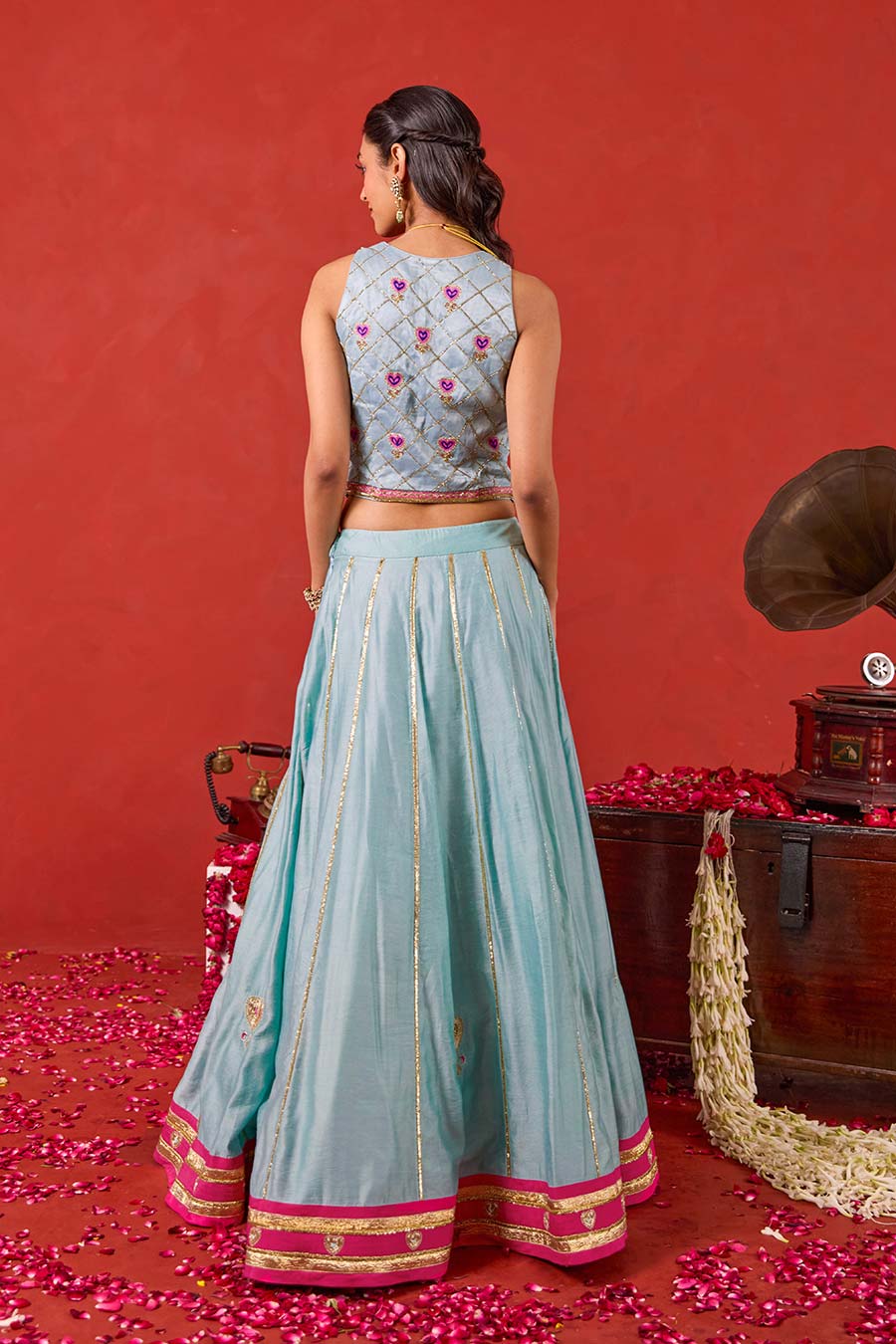 Aayat Blue Embroidered Lehenga Set