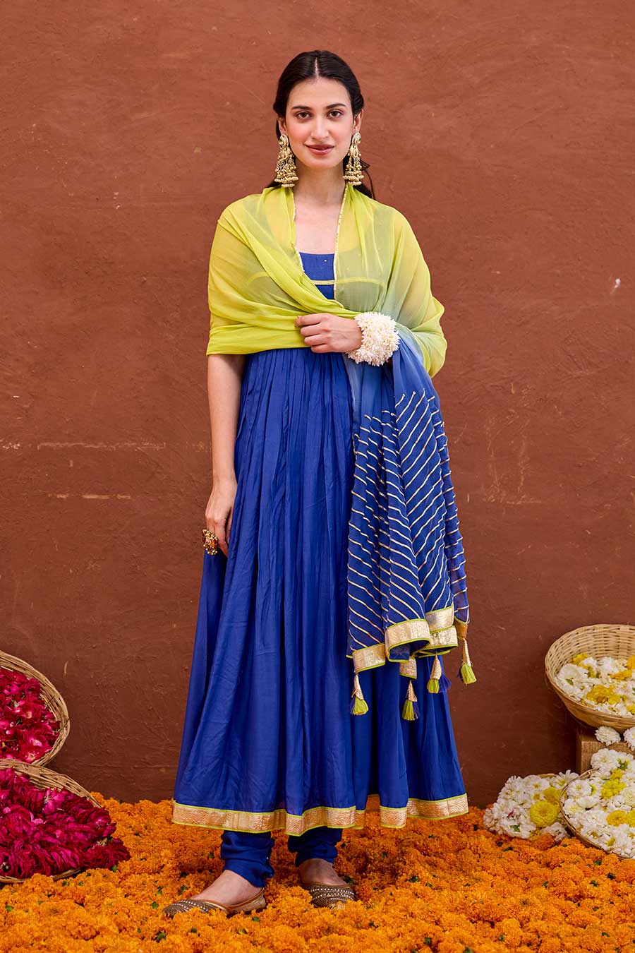 Kashvi Royal Blue Embroidered Anarkali Kurta Set