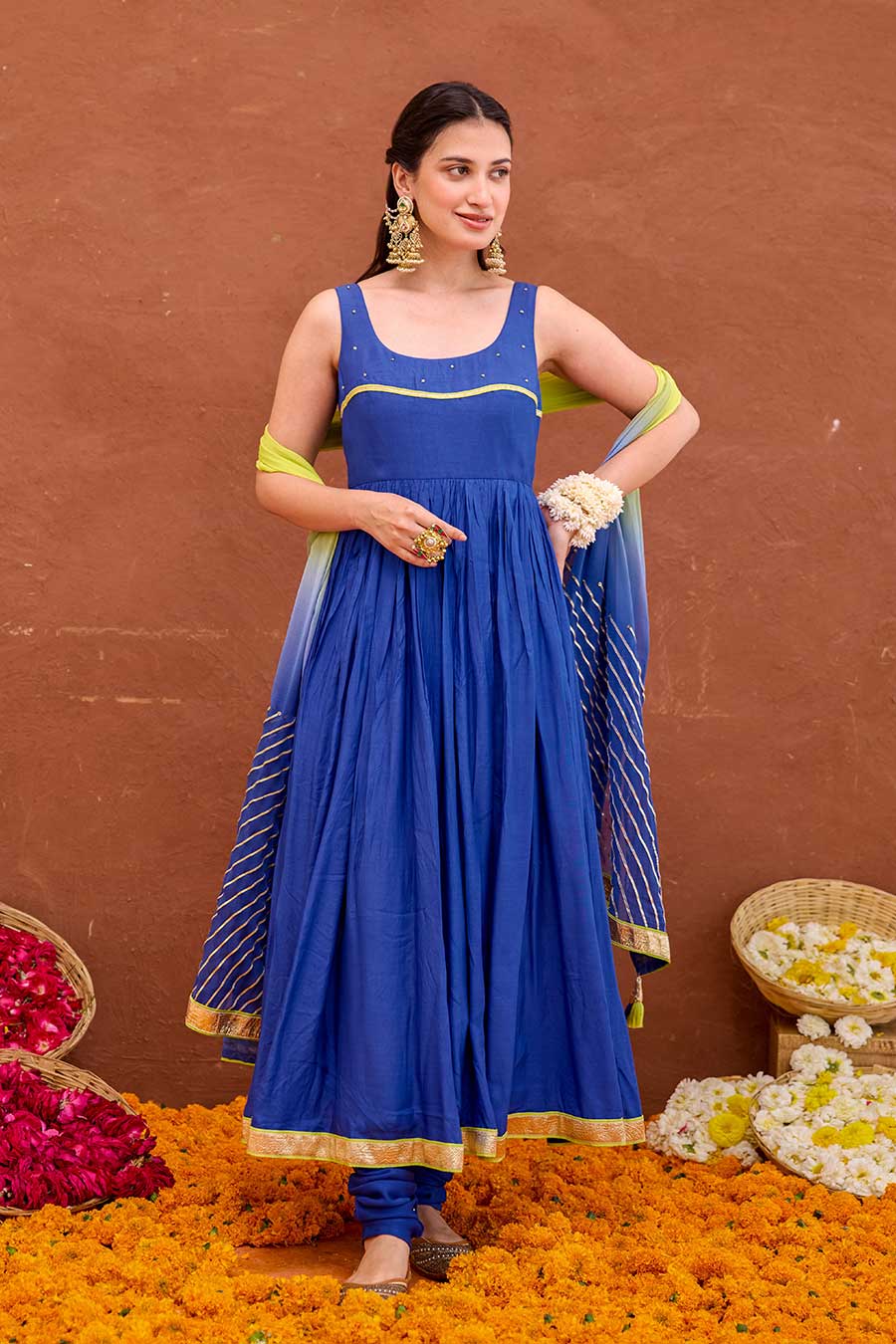 Kashvi Royal Blue Embroidered Anarkali Kurta Set