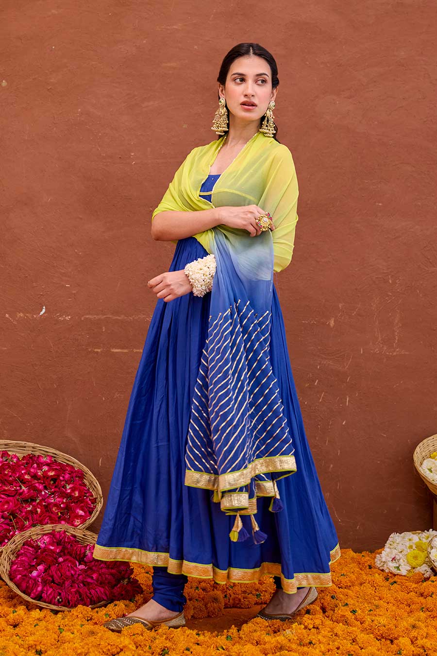 Kashvi Royal Blue Embroidered Anarkali Kurta Set