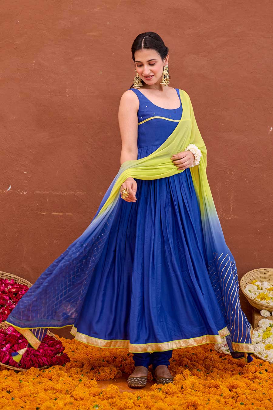 Kashvi Royal Blue Embroidered Anarkali Kurta Set