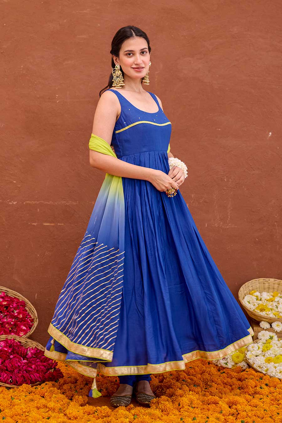 Kashvi Royal Blue Embroidered Anarkali Kurta Set
