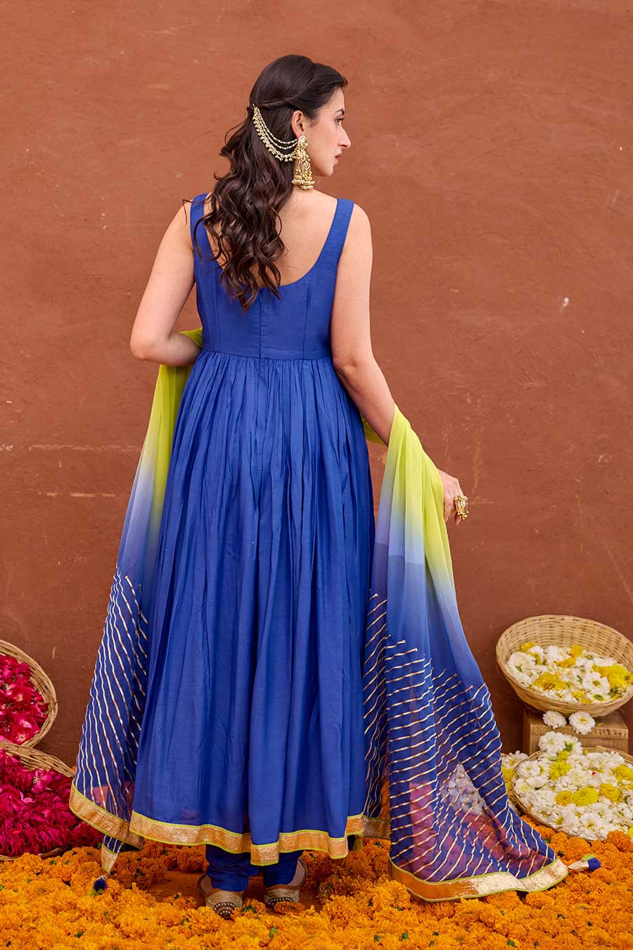 Kashvi Royal Blue Embroidered Anarkali Kurta Set