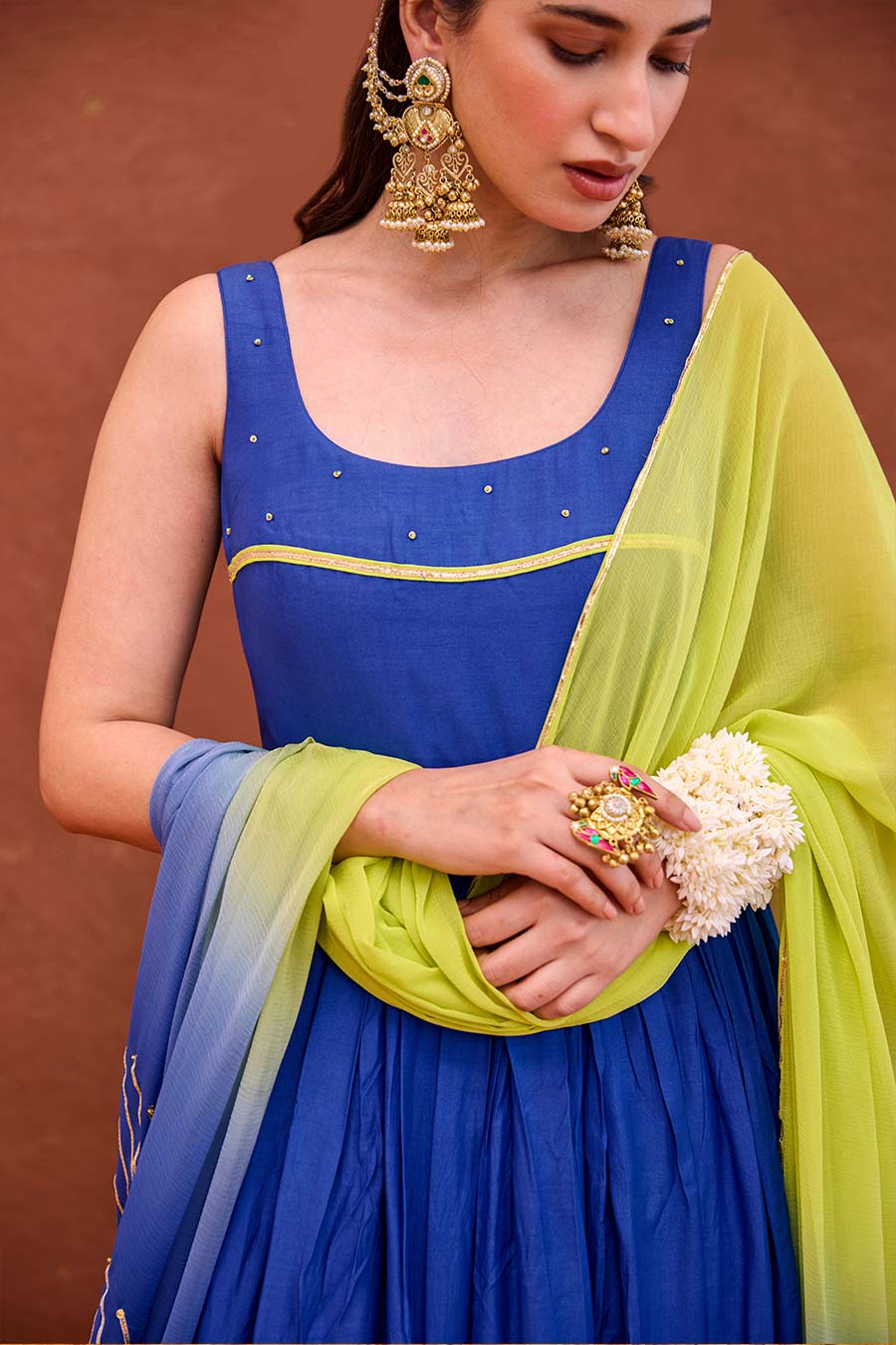Kashvi Royal Blue Embroidered Anarkali Kurta Set