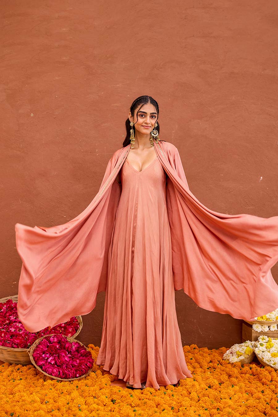 Taru Terracotta Dress & Jacket Co-Ord Set