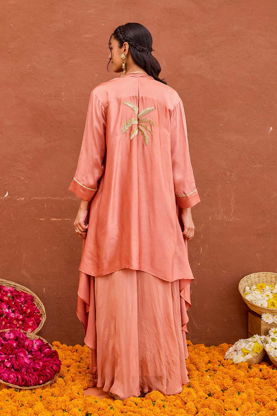 Taru Terracotta Dress & Jacket Co-Ord Set