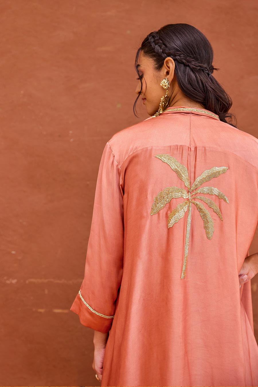 Taru Terracotta Dress & Jacket Co-Ord Set
