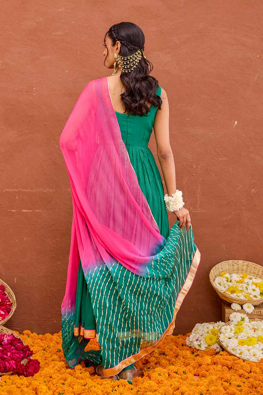 Aarna Green Embroidered Anarkali Kurta Set