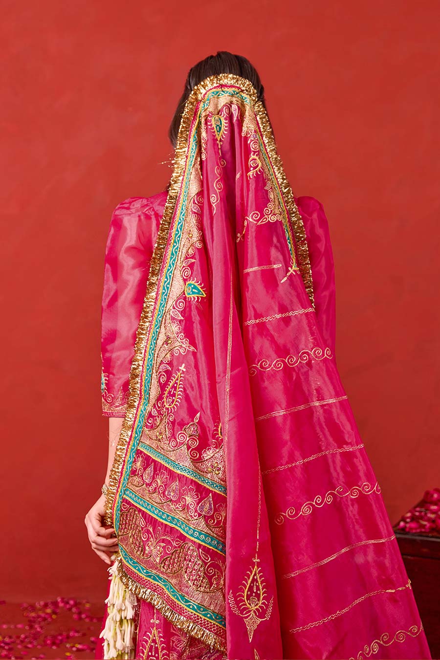 Nayaab Pink Embroidered Lehenga Set