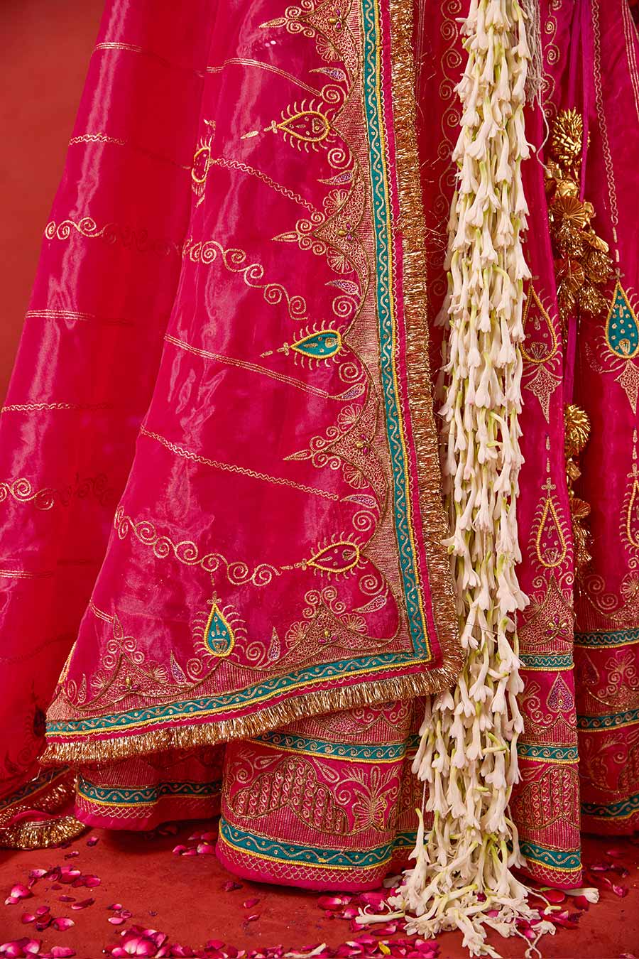 Nayaab Pink Embroidered Lehenga Set