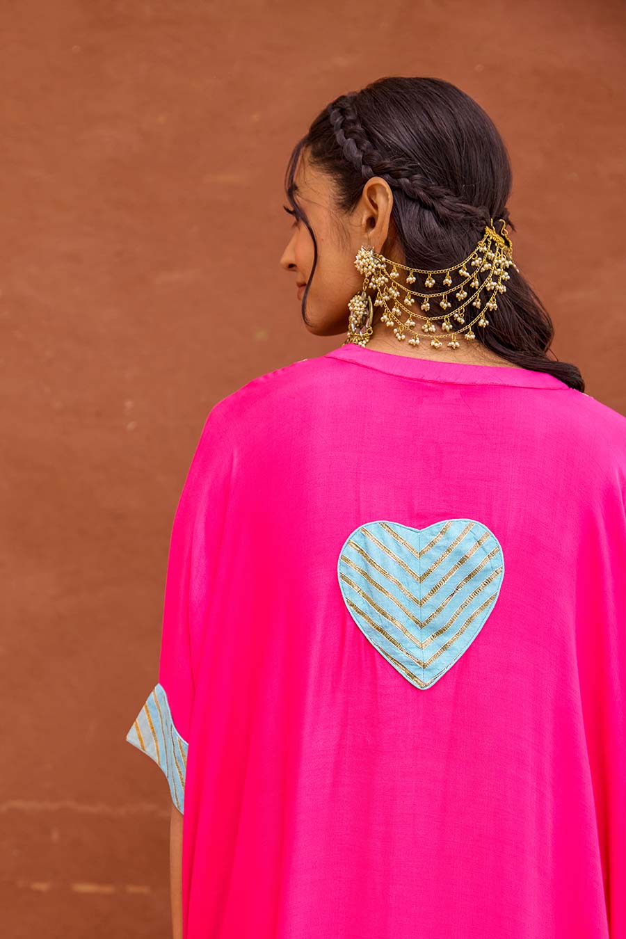 Aira Pink Gota Embroidered Kaftan Co-Ord Set