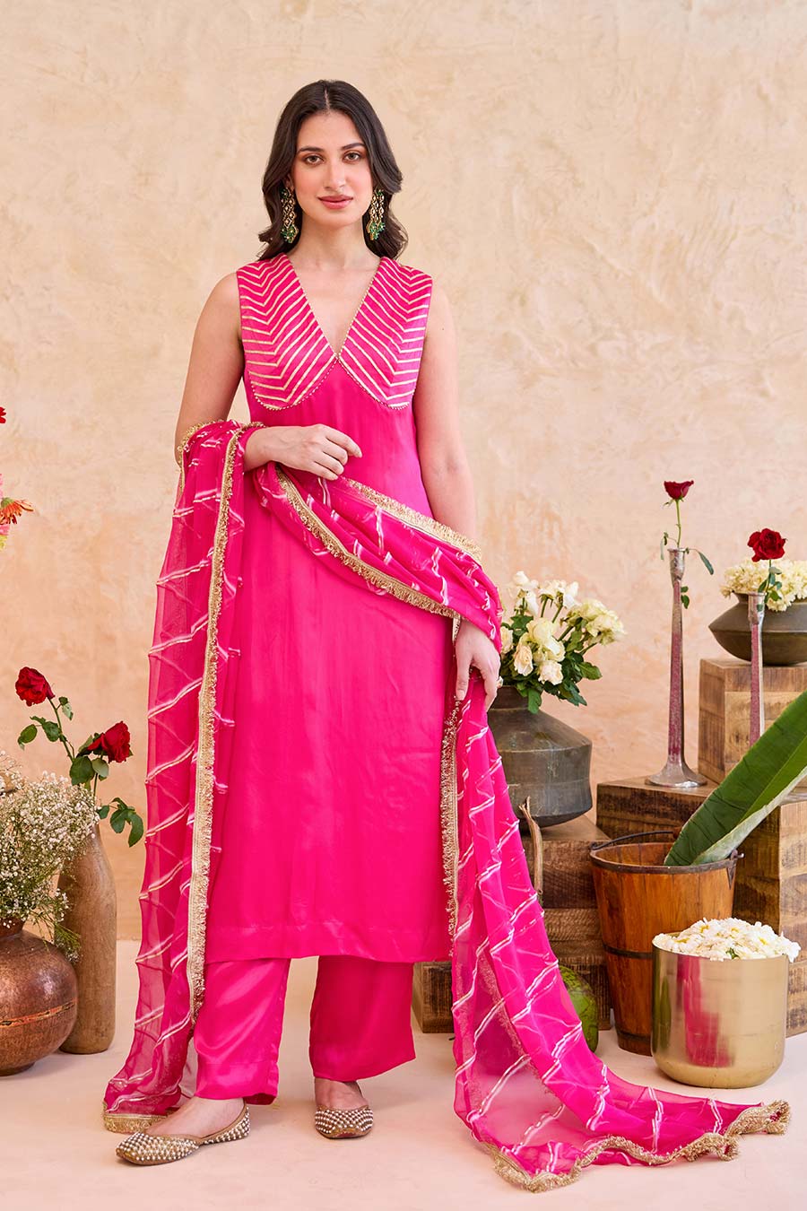 Aarzoo Pink Embroidered Kurta Set
